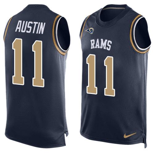 Nike Rams #11 Tavon Austin Navy Blue Team Color Men's Stitched NFL Limited Tank Top Jersey